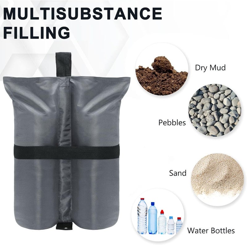 COOSHADE Canopy Tent Sand Bags Gazebo Weights Bags,4 Pack,Grey,190LBS - Image 3